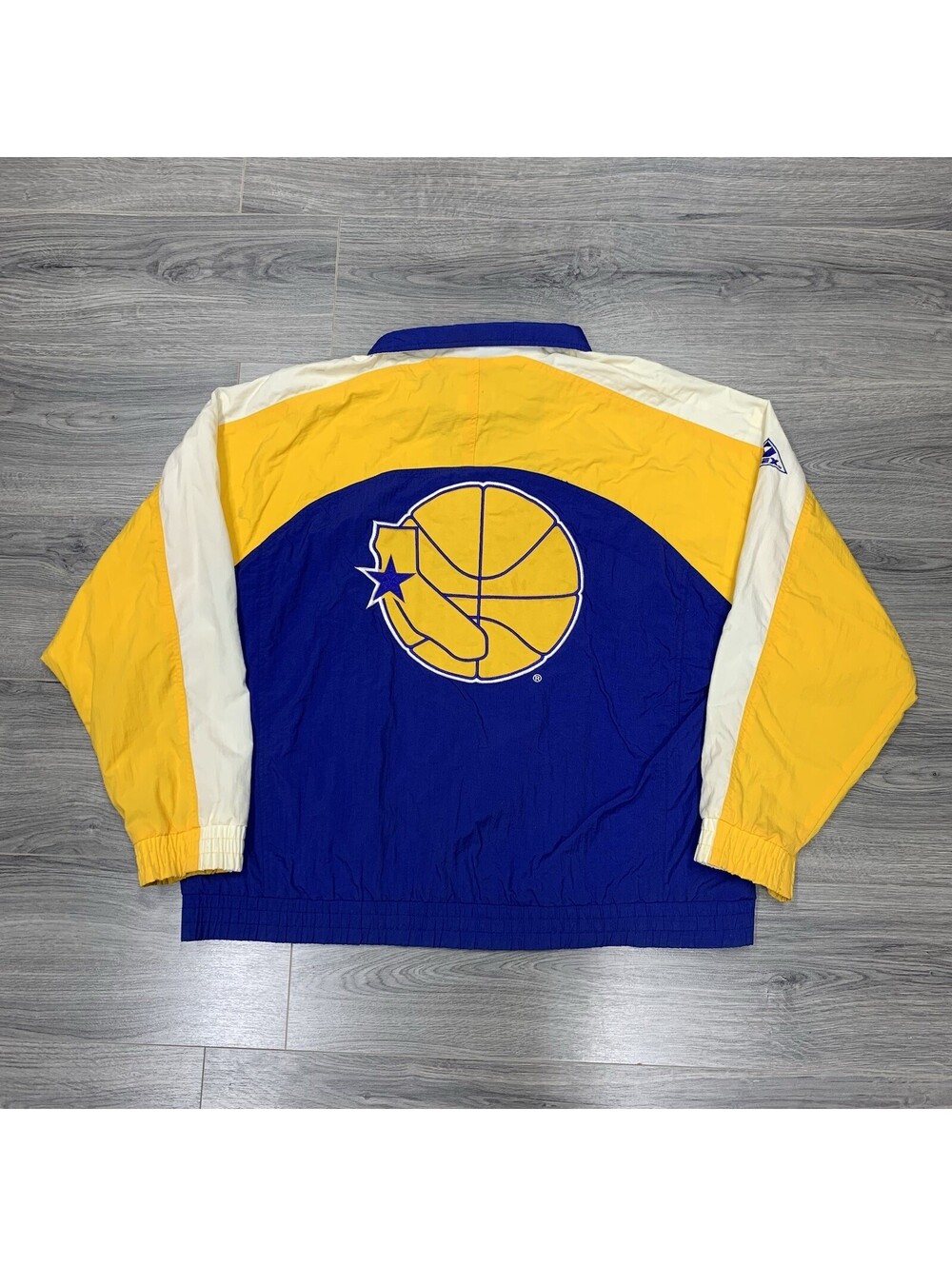 Vintage 1990S Apex One Golden State Warriors Jacket XL Rare Mens Zip Up Blue